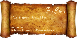 Piringer Csilla névjegykártya